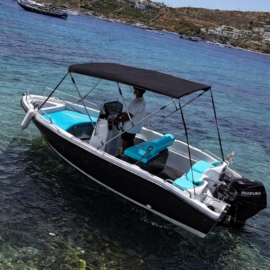 Nefeli open day boat moored in clear Zakynthos water