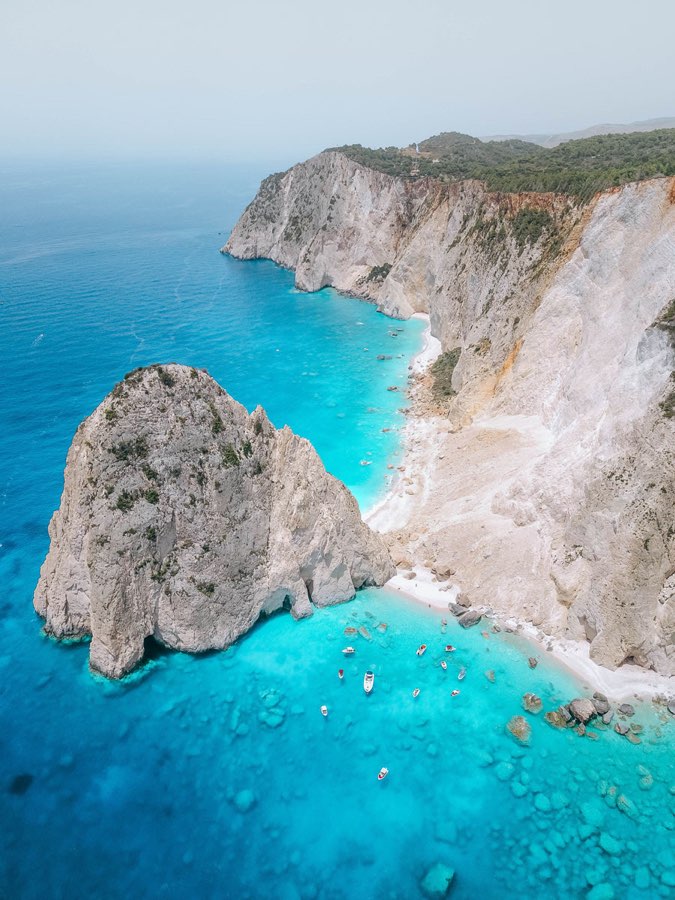 Mizithres rocks near Keri in Zakynthos above vivid blue sea